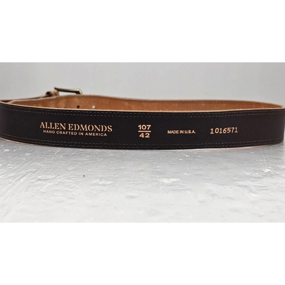 Allen Edmonds Belt Mens‎ Size 42/107 Brown Leather 1016571 Made In USA Casual